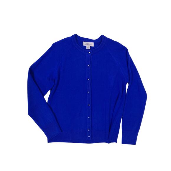 Knit by Hampshire Studio Blue Cardigan Sweater Women’s M Button Front Soft Knit - Picture 1 of 4